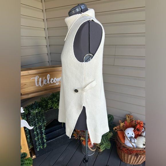 Anthropologie Alexa cowl tunic sleeveless sweater in cream - Picture 7 of 10